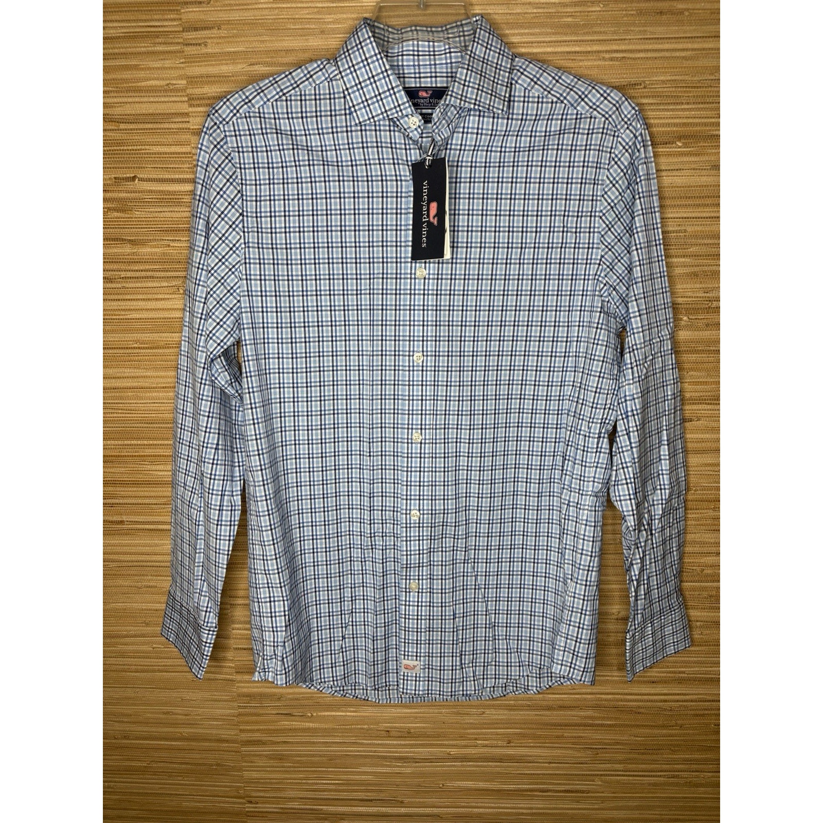 Nwt Vineyard Vines Mens Blue Check Classic Fit Cooper Shirt Sz Jake Blue Sz S